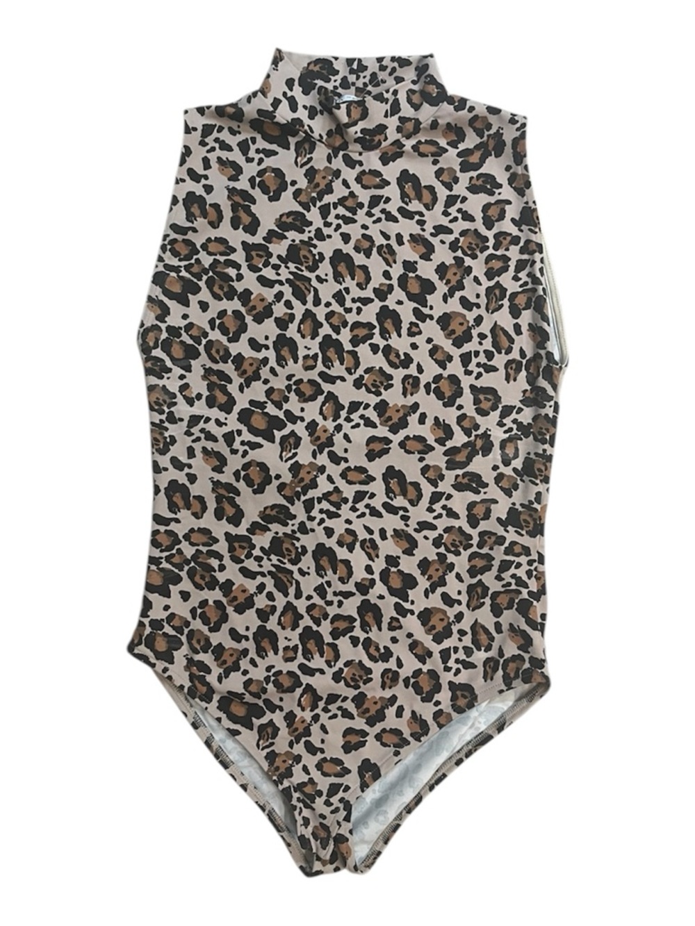 NWOT Zara Cream, Brown and Black Leopard Print Neutral Bodysuit